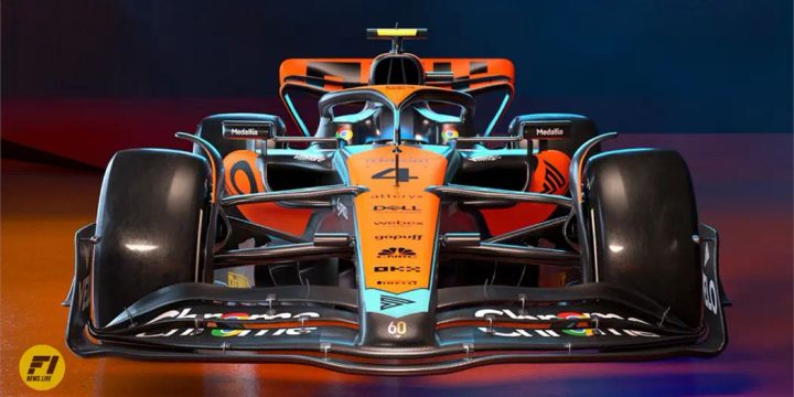 Mclaren MCL60 front view, livery reveal on February 13, 2023 