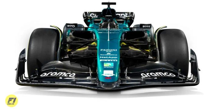 Aston Martin AMR23 that will compete in the 2023 Formula One World Championship 