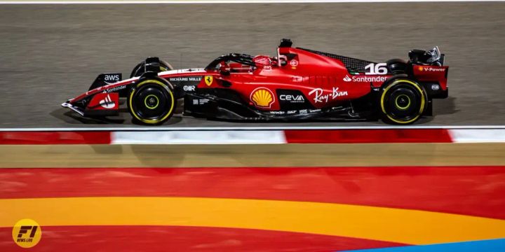 Charles Leclerc driving during 2023 pre-season testing in Bahrain 