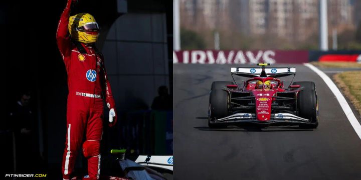 Lewis Hamilton celebrating his first Sprit Pole with Ferrari-pitinsider.com