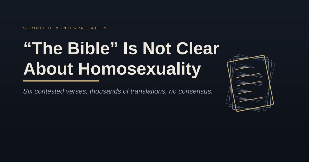 Using "The Bible" Against "Homosexuals"