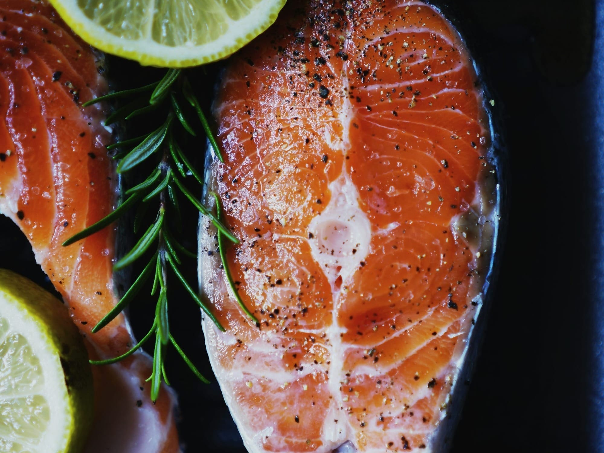 Fresh salmon steak