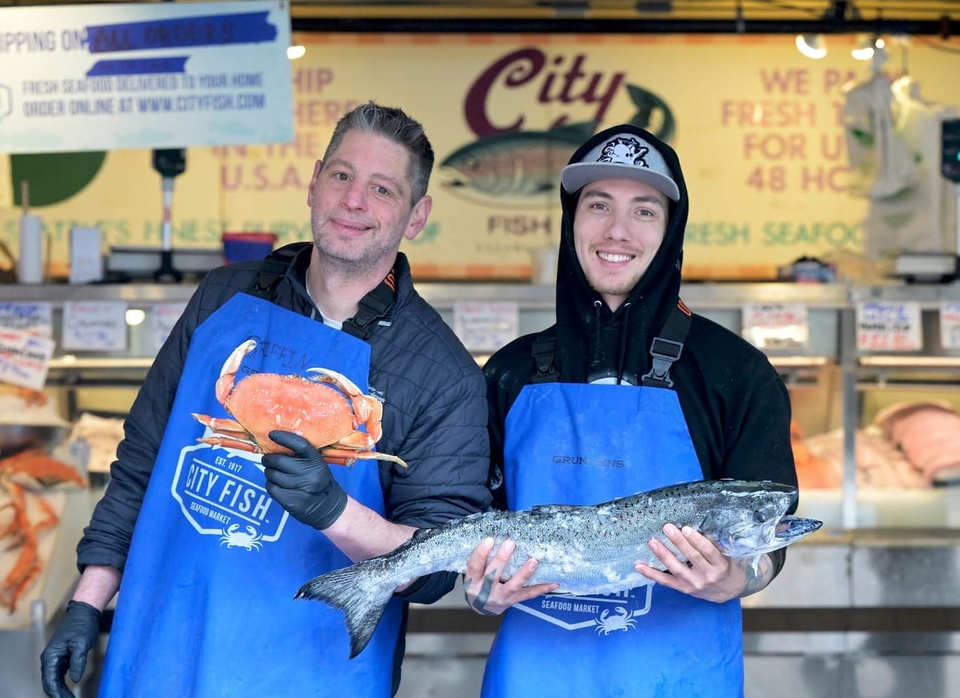 fishmongers offering fresh seafood