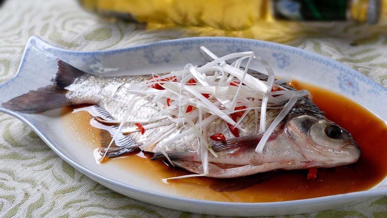 a whole steamed fish