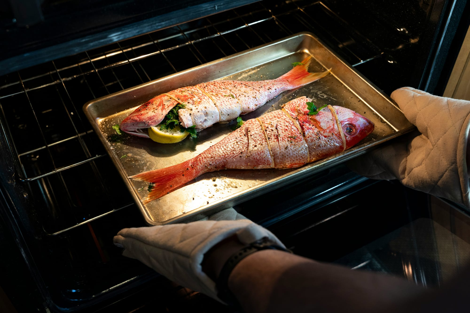 Baking whole Red Snapper in an oven