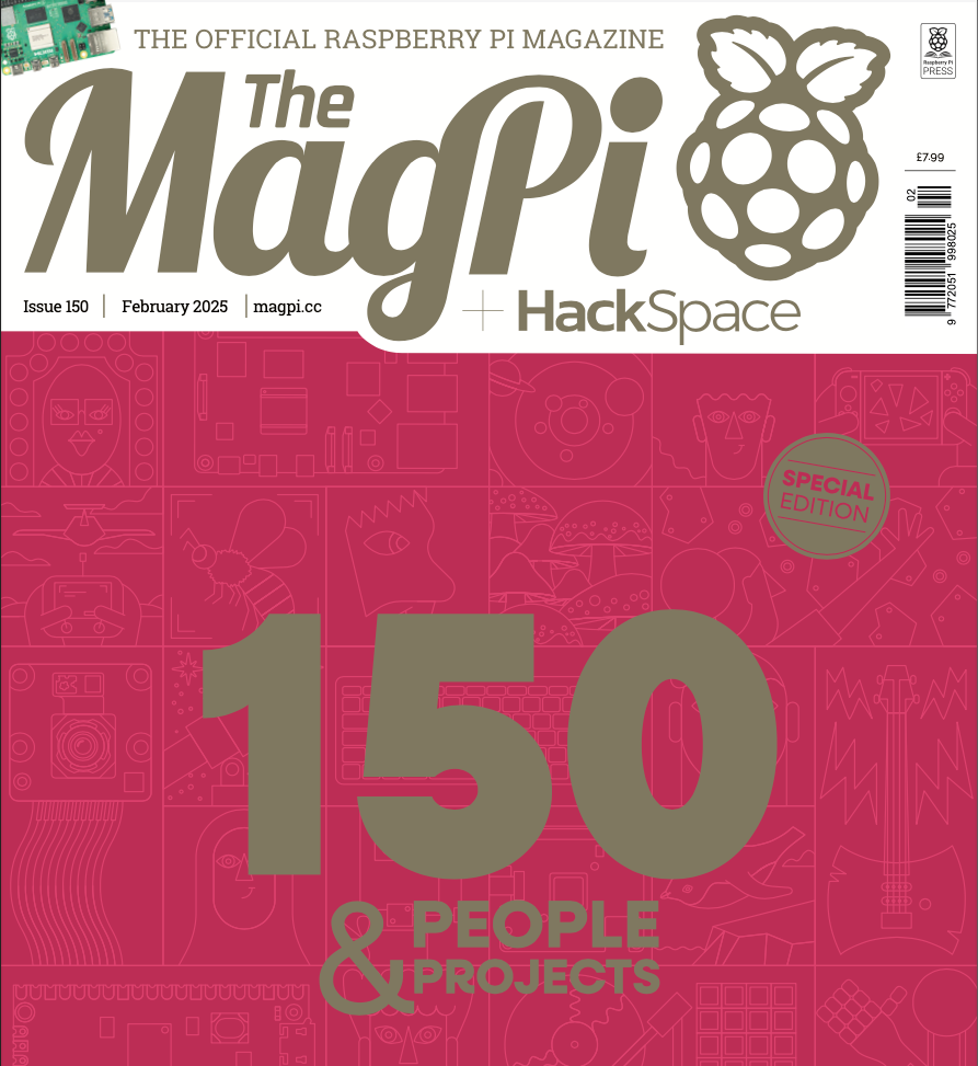 MagPi issue 150 cover: a special edition celebrating 150 people and projects