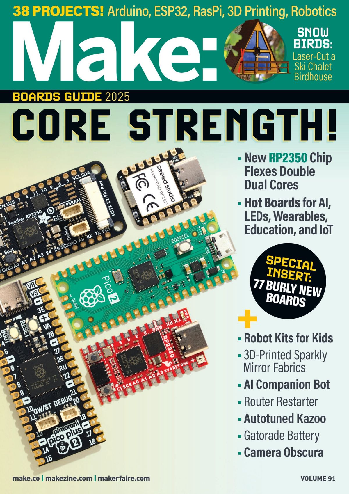Magazine cover, promoting a few companion-bot themed stories, plus the new Boards Guide.