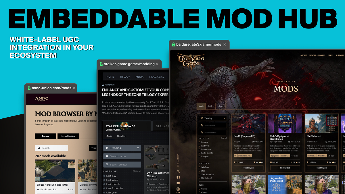 Embeddable Mod Hub: white-label UGC integration in your ecosystem