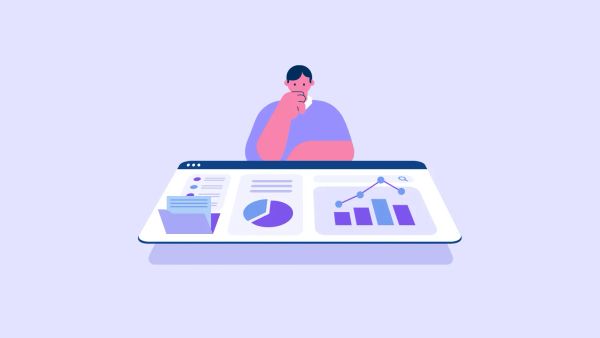 한 남학생이 대시보드를 바라보며 고민하고 있는 모습