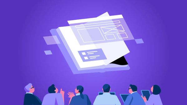 AI 디지털교과서 프로토타입 시연회를 형상화한 일러스트