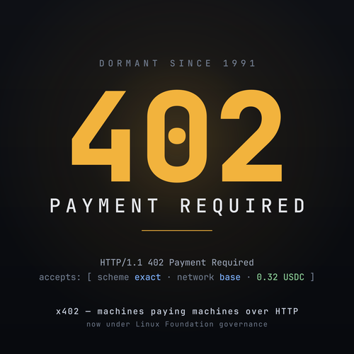 x402 agent-payments protocol moves under Linux Foundation governance with Visa, Mastercard and AmEx aboard