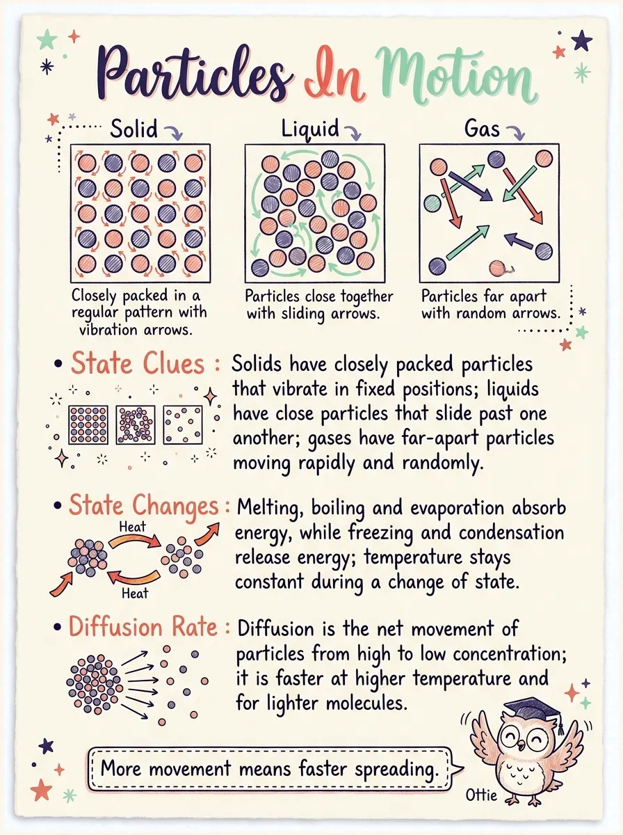Kinetic Particle Theory: States of Matter & Diffusion — Study Notes