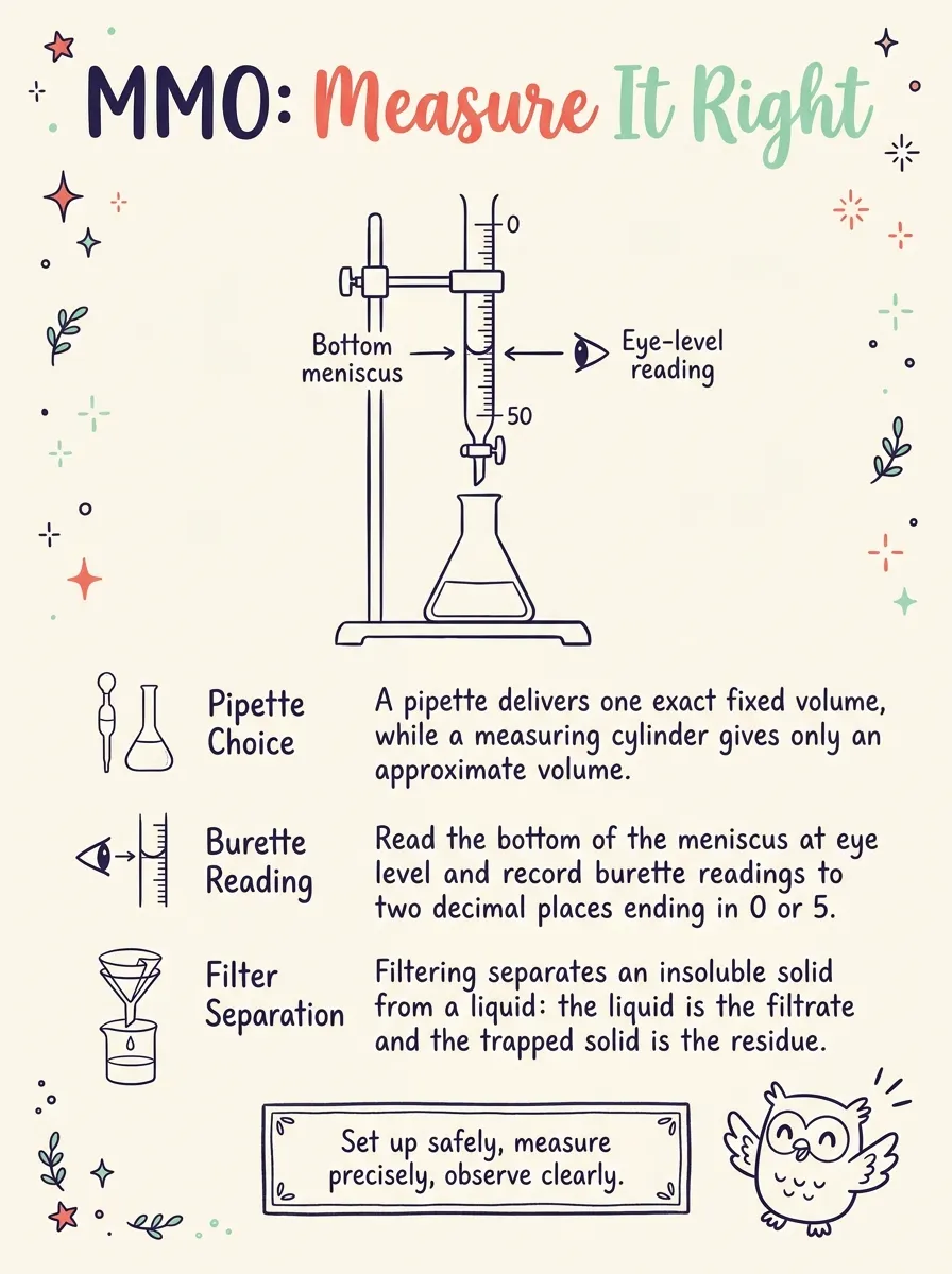 Manipulation, Measurement and Observation (MMO): Your Practical Chemistry Guide — Study Notes
