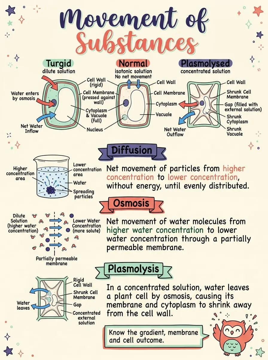 Movement of Substances — Study Notes