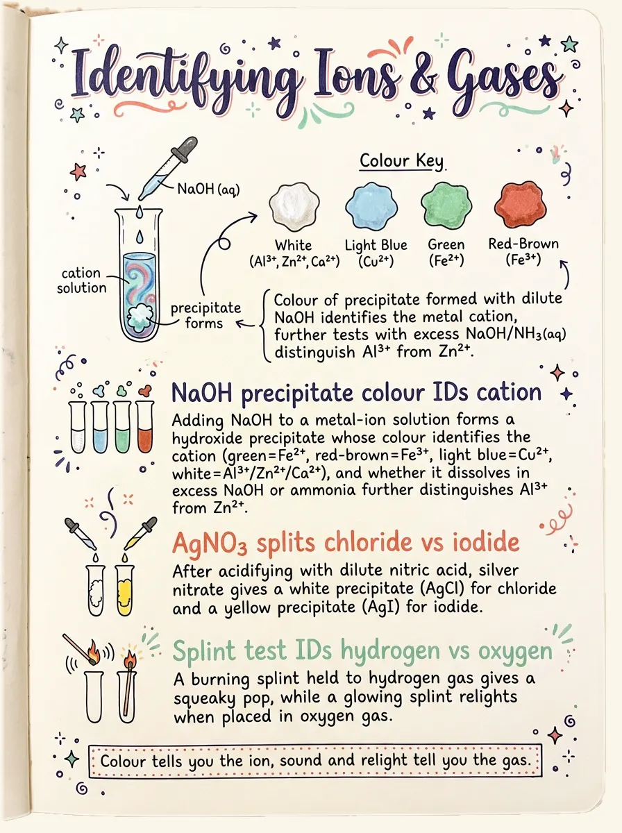 Identifying Ions & Gases — study notes