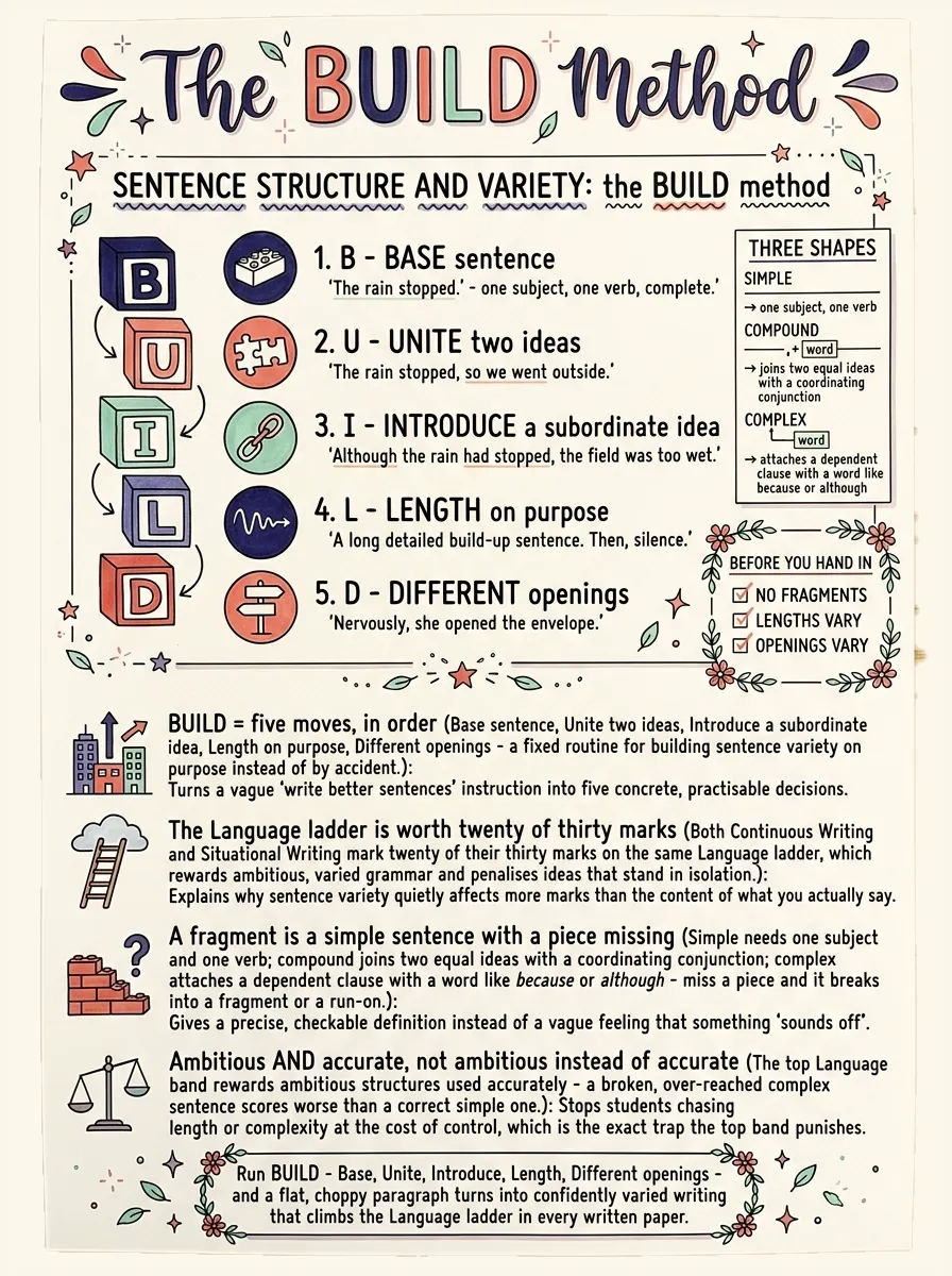 Sentence Structure and Variety — Study Notes