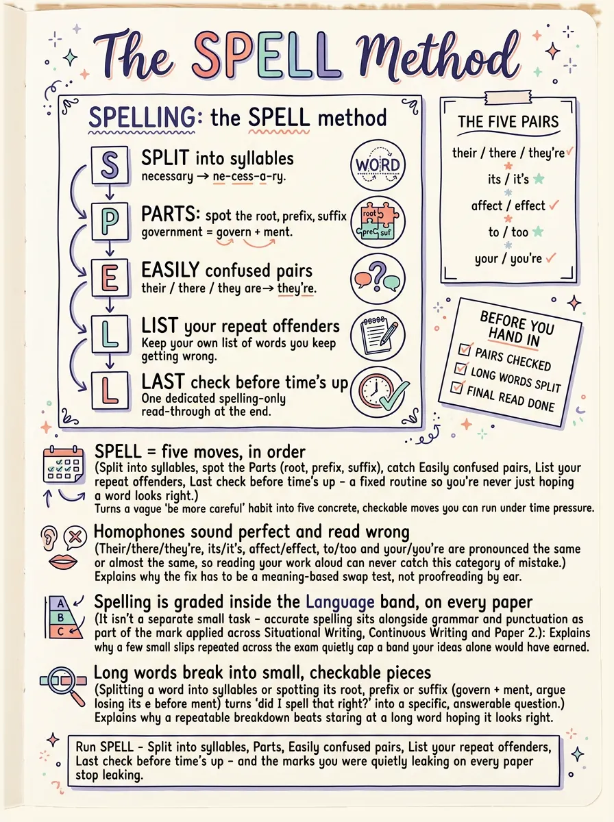 Spelling the Words the Exam Tests — Study Notes