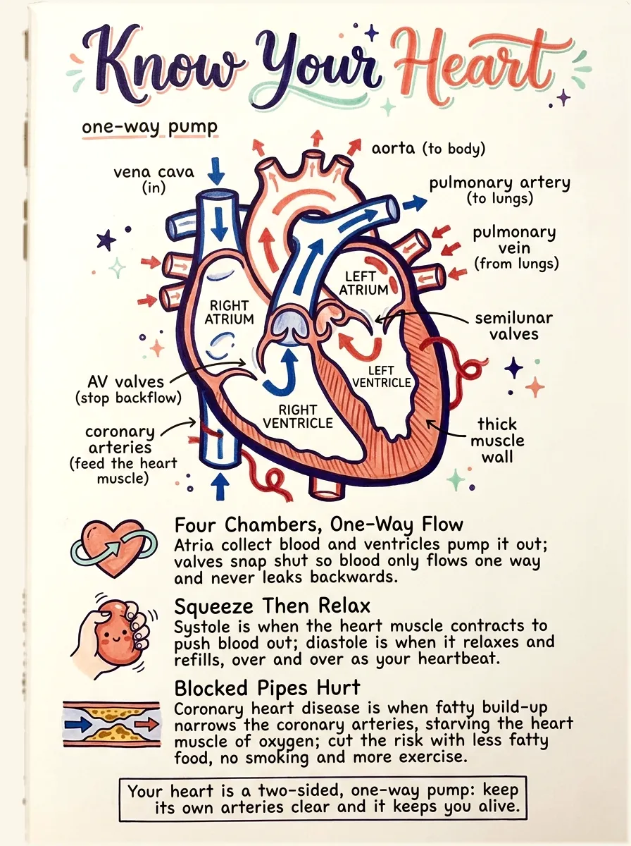 The Heart: Structure, Cardiac Cycle and Coronary Heart Disease — Study Notes
