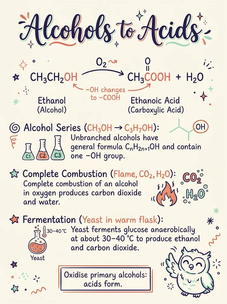 Alcohols and Carboxylic Acids — Study Notes