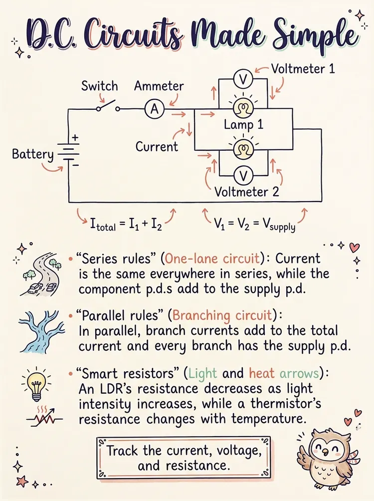 D.C. Circuits: A Friendly Guide That Actually Makes Sense — Study Notes