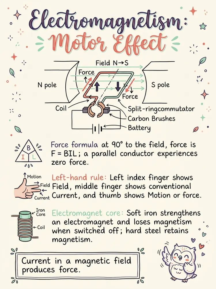 Electromagnetism: Magnetic Fields, Forces, and Motors — Study Notes
