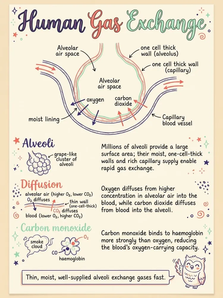 Human Gas Exchange — Study Notes