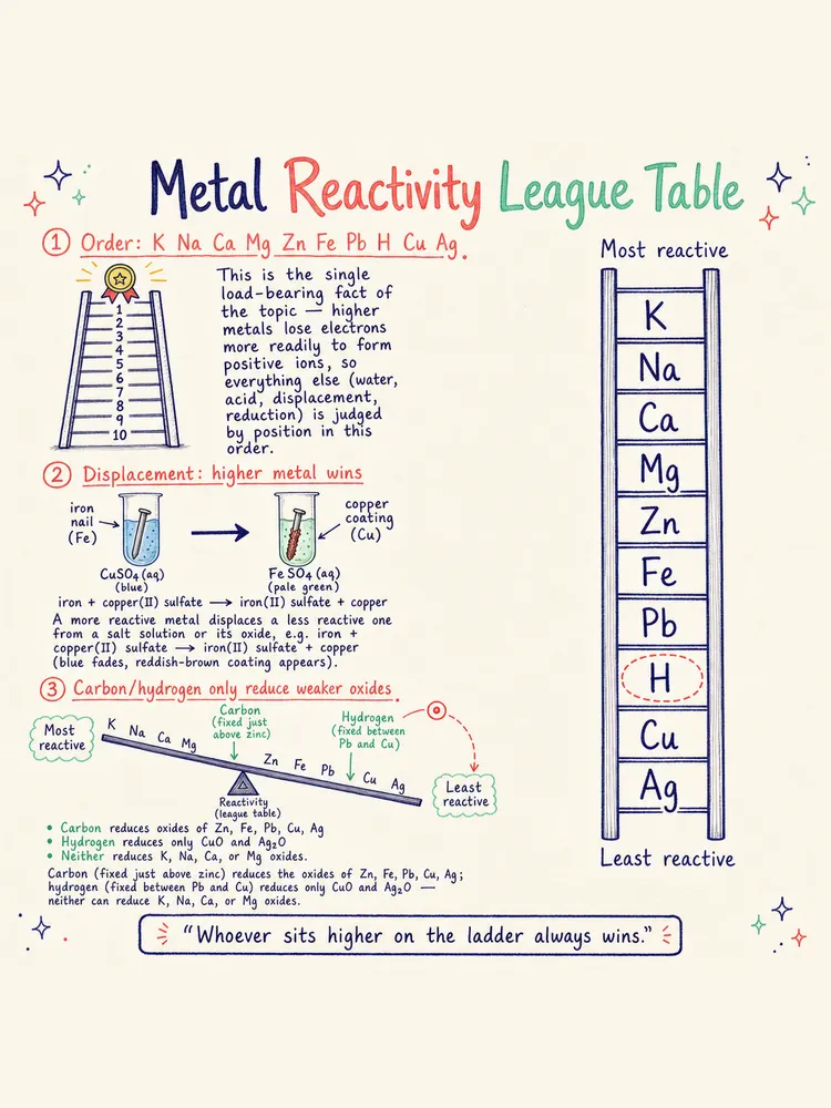 Metal Reactivity League Table — study notes
