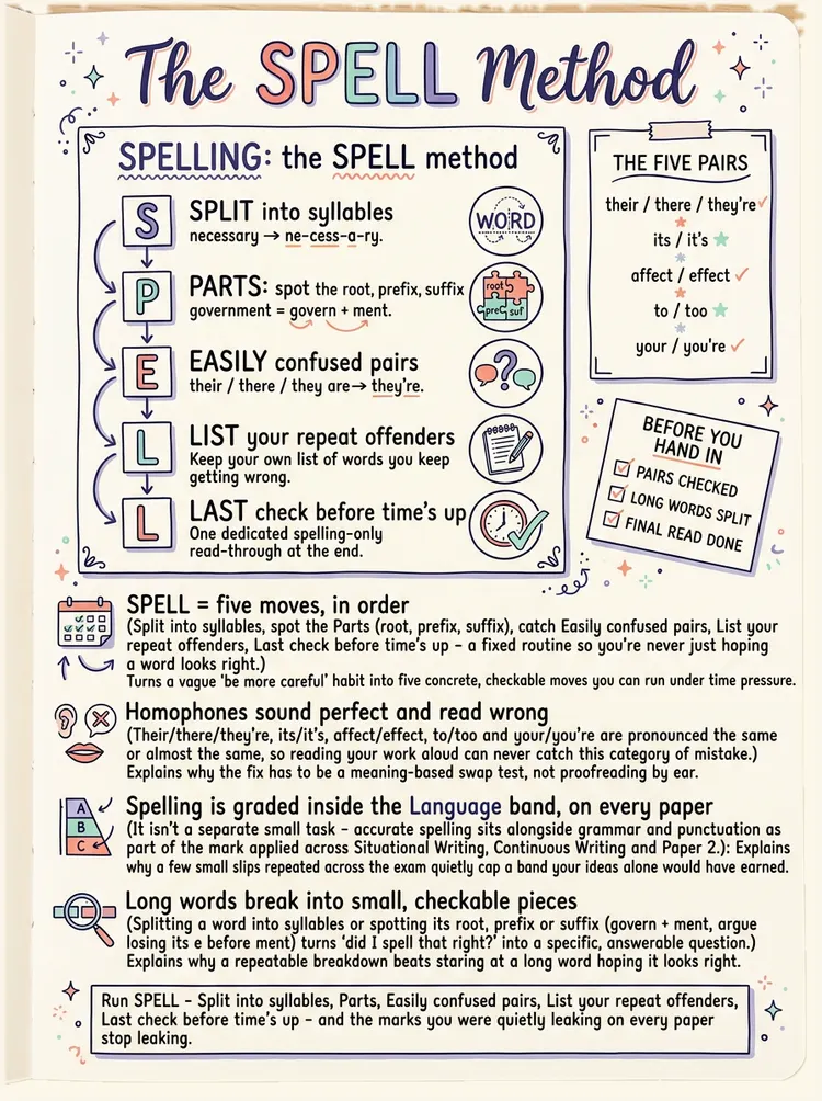 Spelling the Words the Exam Tests — Study Notes