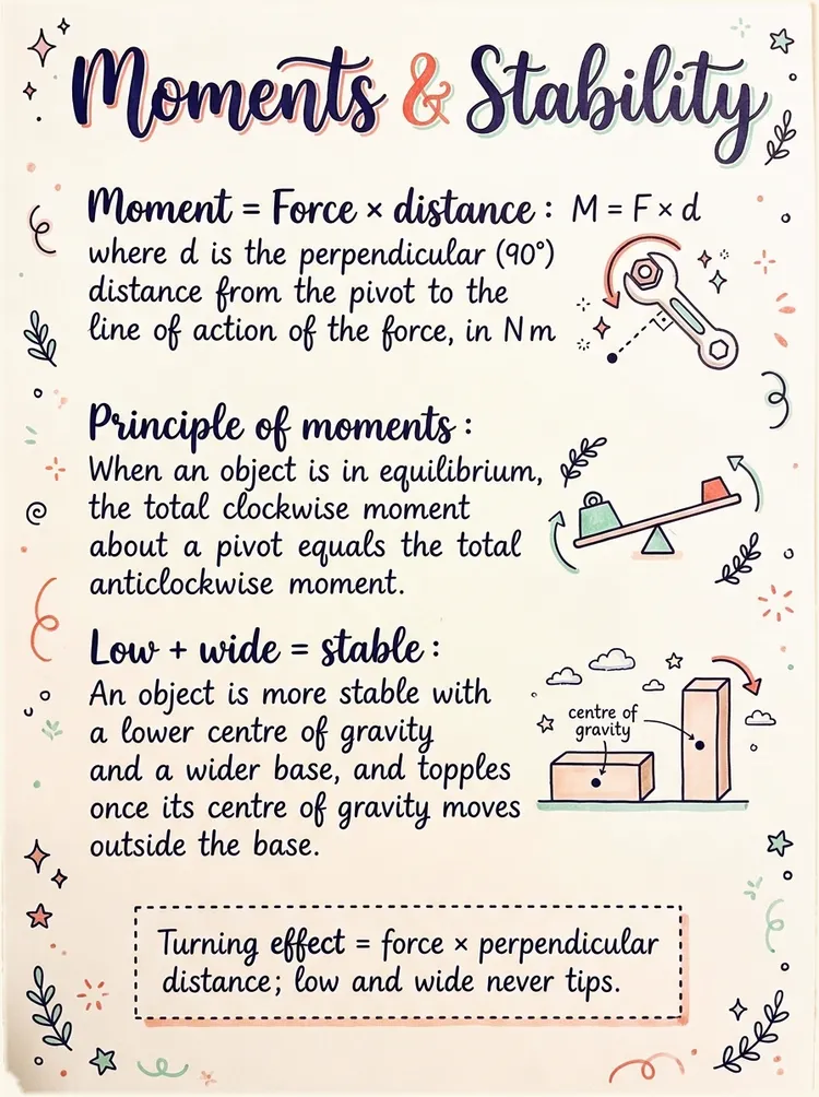 Turning Effects Of Forces — study notes