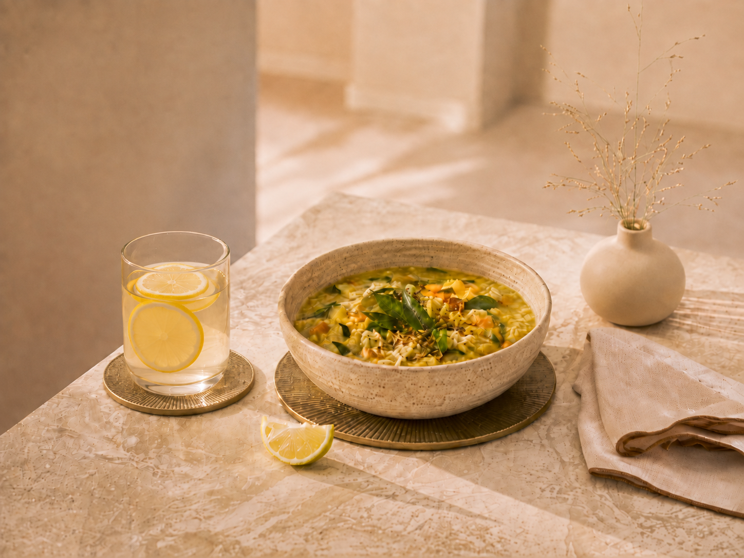 Warm Kitchari with Rice, Lentils, and Vegetables