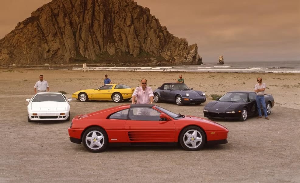1990 Ferrari 348ts, 1989 Lotus Esprit Turbo SE, 1990 Chevrolet Corvette ZR-1, 1990 Porsche 911 Carrera 4, 1990 Acura NSX | David Dewhurst | Car and Driver