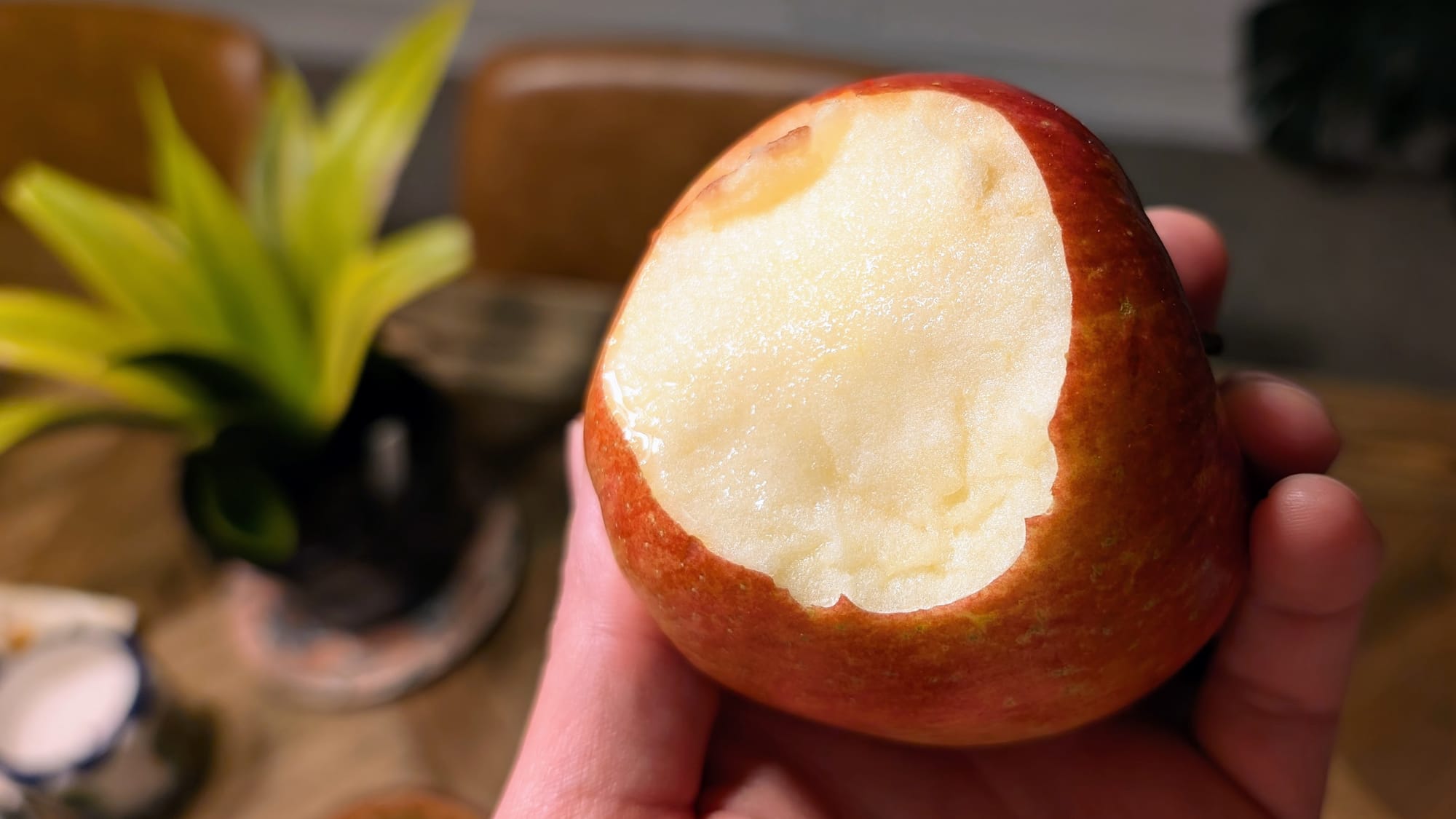 Juicy Wild Twist apple in hand.