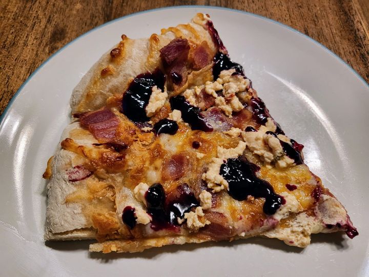 Peanut butter and jelly on pizza.