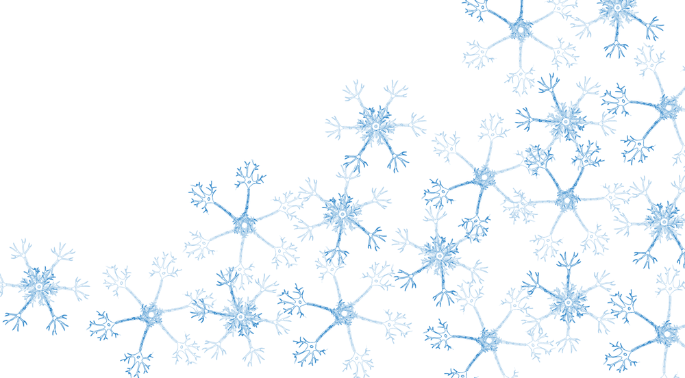 Ice crystals formed of cartoon neurons sweep across the image.