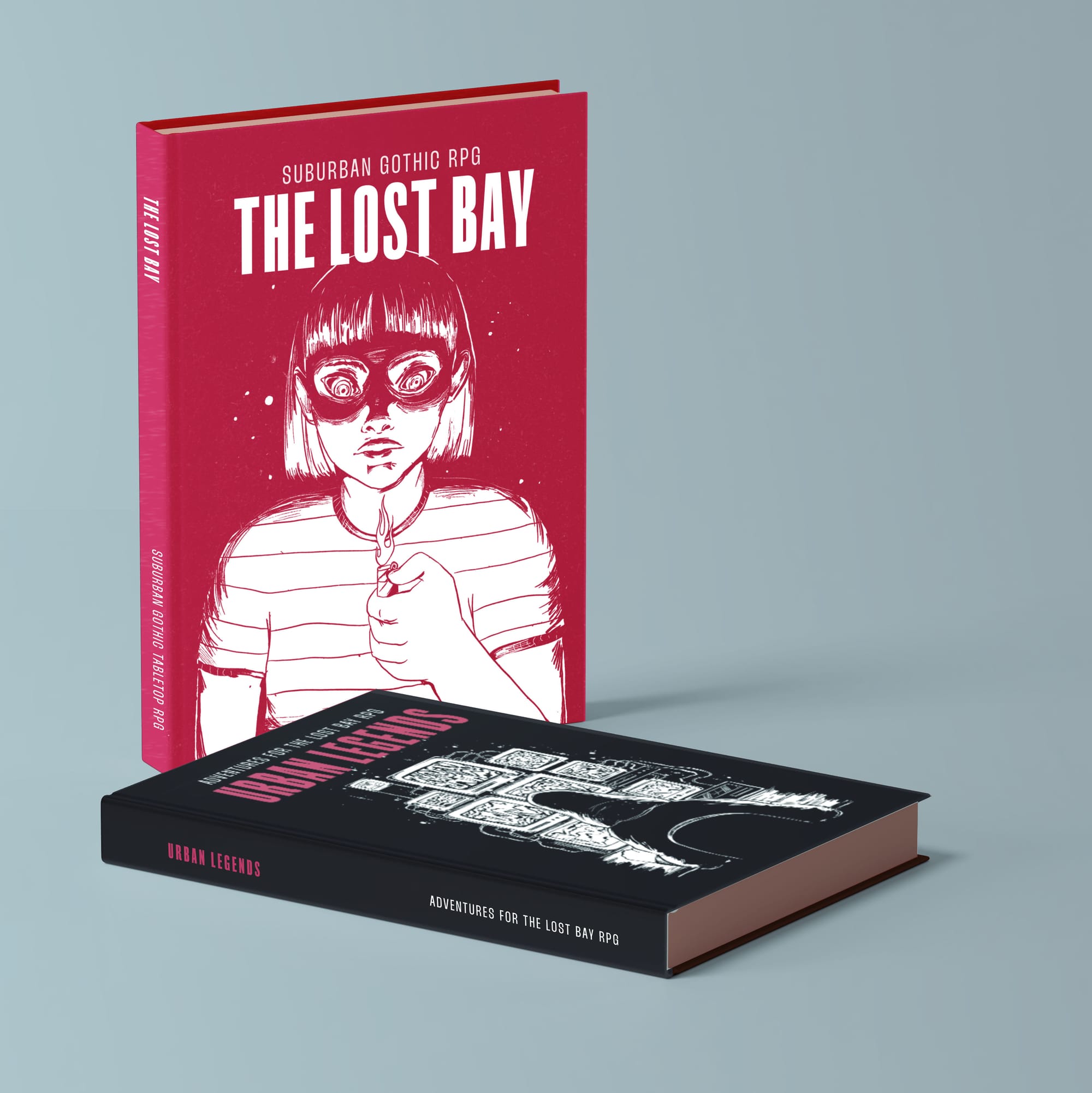 Two big book! Red, black and white