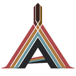The Apochromatic Unlimited Logo which is a stylized letter A made up of magenta, yellow, cyan, black, and three shades of brown lines.
