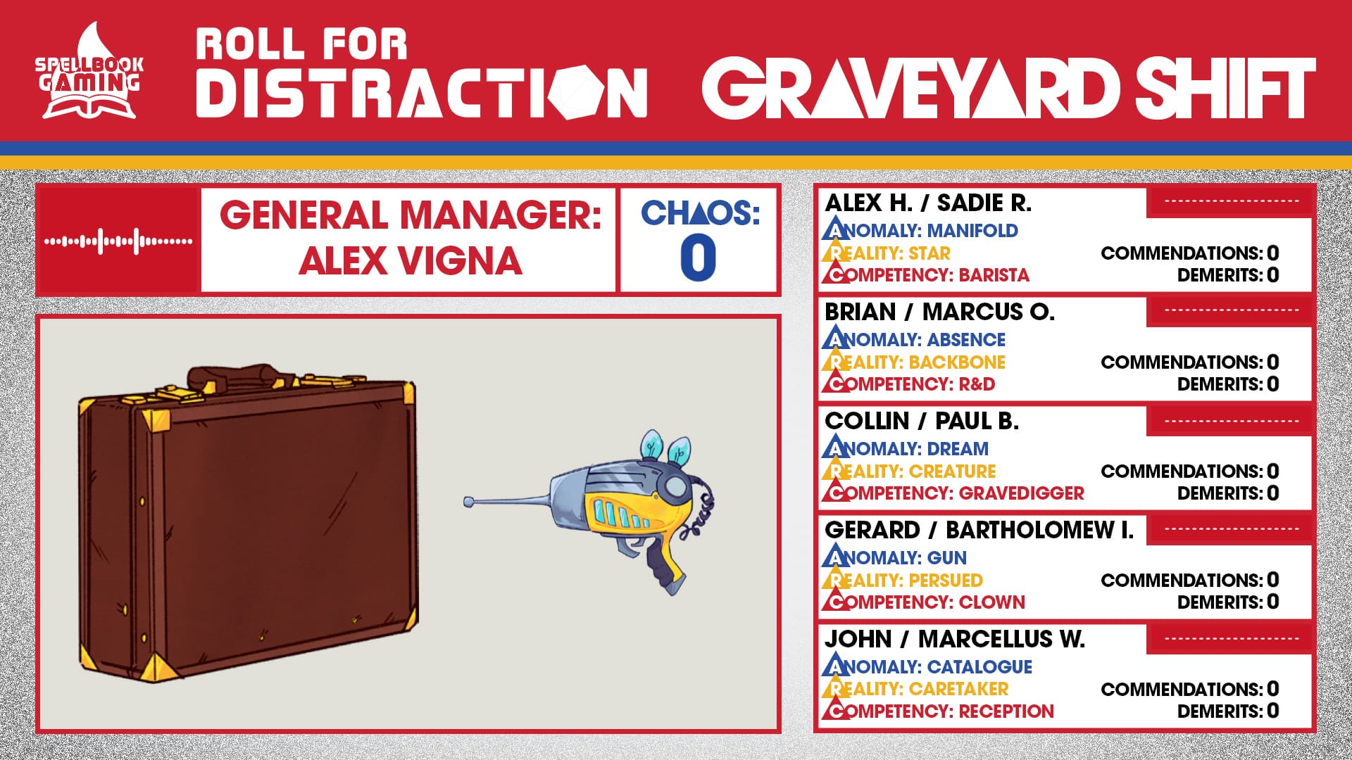 A screenshot from the YT video. Logos at the top. Names of players and PC info along the right. Image from the TA rulebook in the middle.