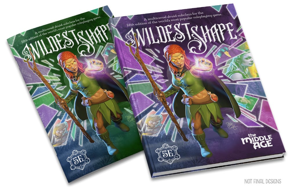 Preliminary mockups of the zine and hardcover covers of Wildest Shape.