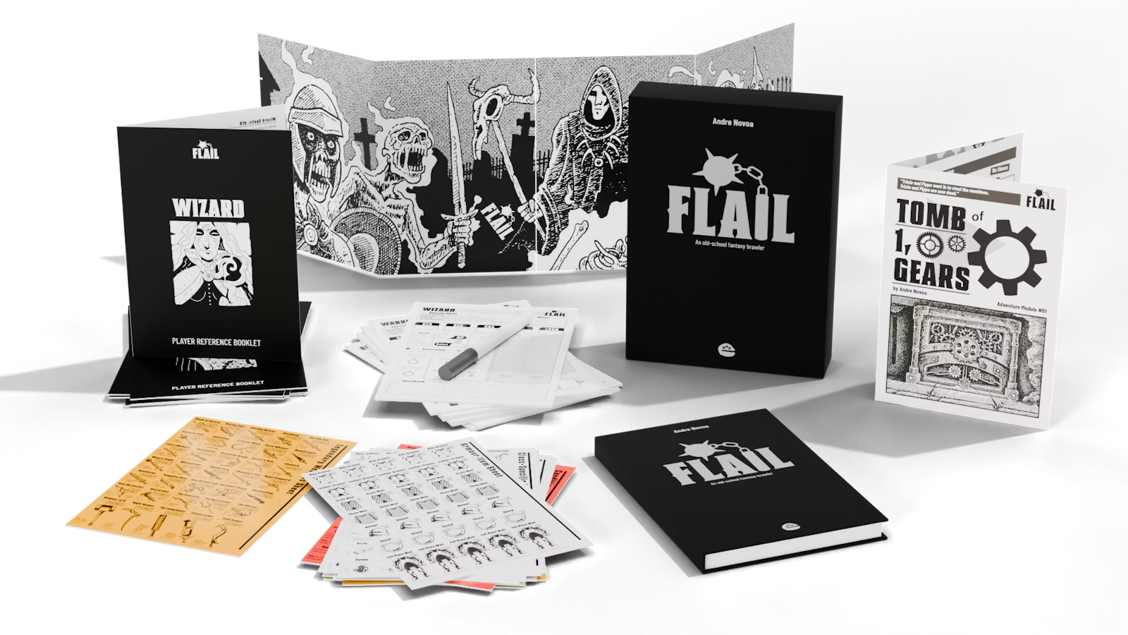 A photo of the contents of FLAIL. Just the one marker in this picture though.