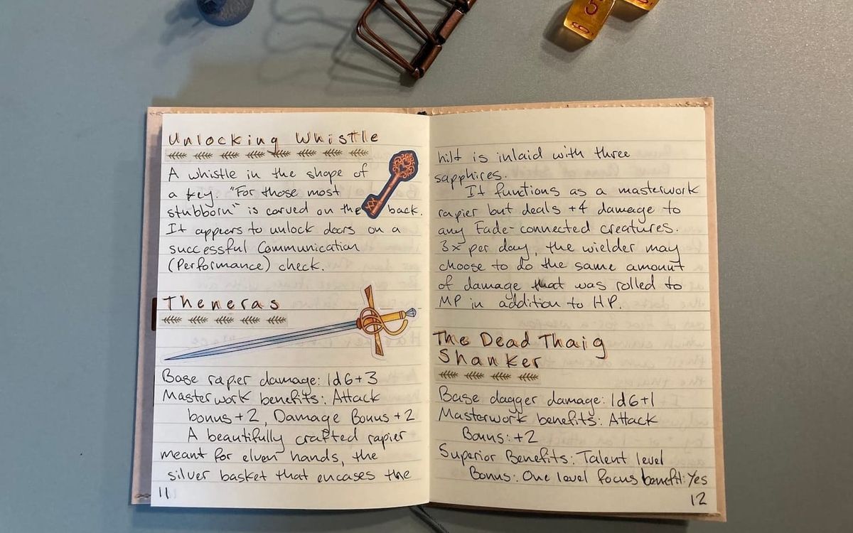 My must-have tabletop tchotchke is the miniature PHB I made myself