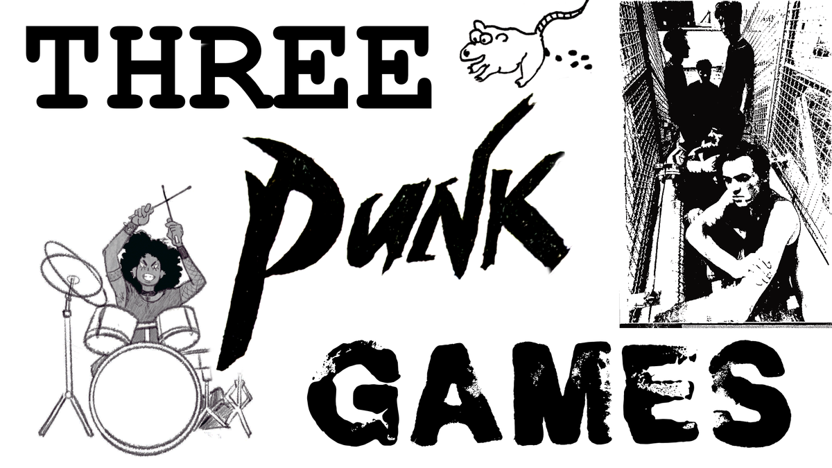 3 pictures from the "Three punk games" the crowdfunding campaign will offer.