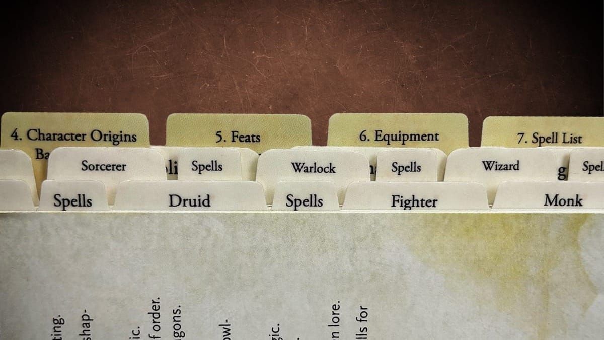 Find Any Rule in Seconds with New D&D 2024 Player's Handbook Index Tabs