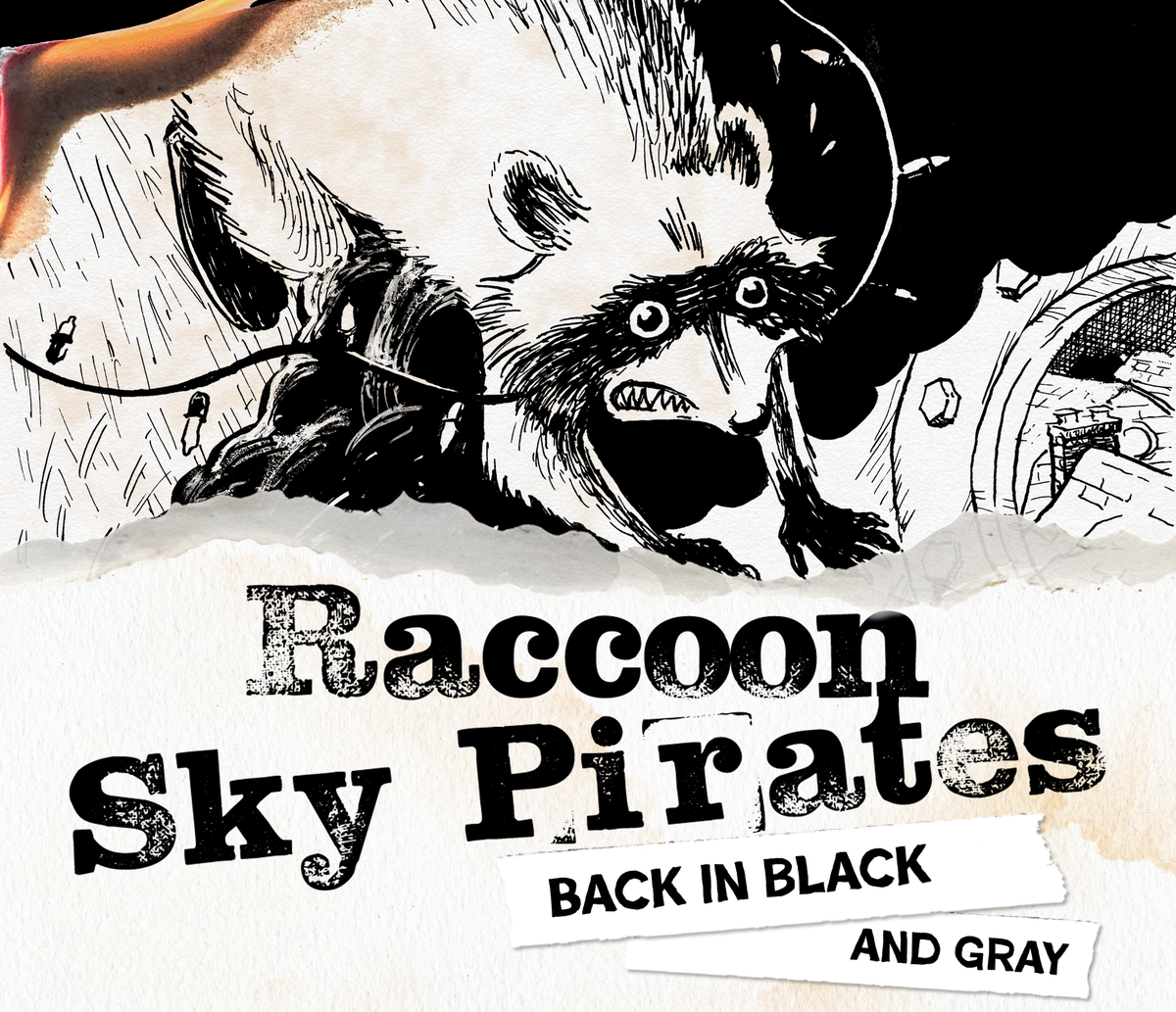 Raccoon Sky Pirates, back in black and gray