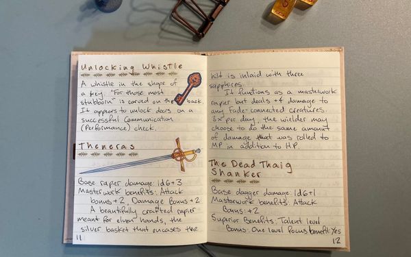 My must-have tabletop tchotchke is the miniature PHB I made myself