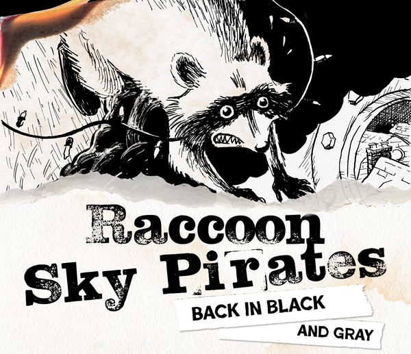 Raccoon Sky Pirates, back in black and gray
