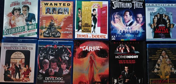 Bluebeard's 8th Wife; Heartbeeps; Irma La Douce; Southland Tales; And Then There Were None; Thieves Like Us; Devil Dog: The Hound of Hell; Carrie; Mother Night; Death on the Nile