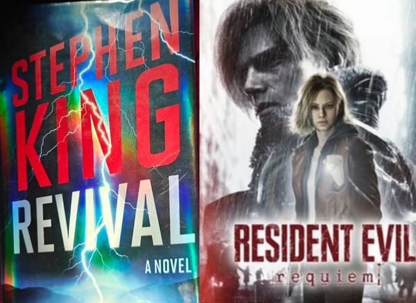 Cover images of Stephen King's Revival (A novel) and Resident Evil: requiem (A video game)
