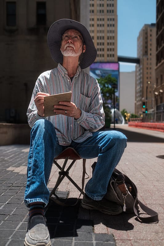 Artist and Author Brad Ford Smith Sketches Onsite in Downtown Dallas.