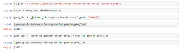ArcGIS Python Reproject Geometry Object List