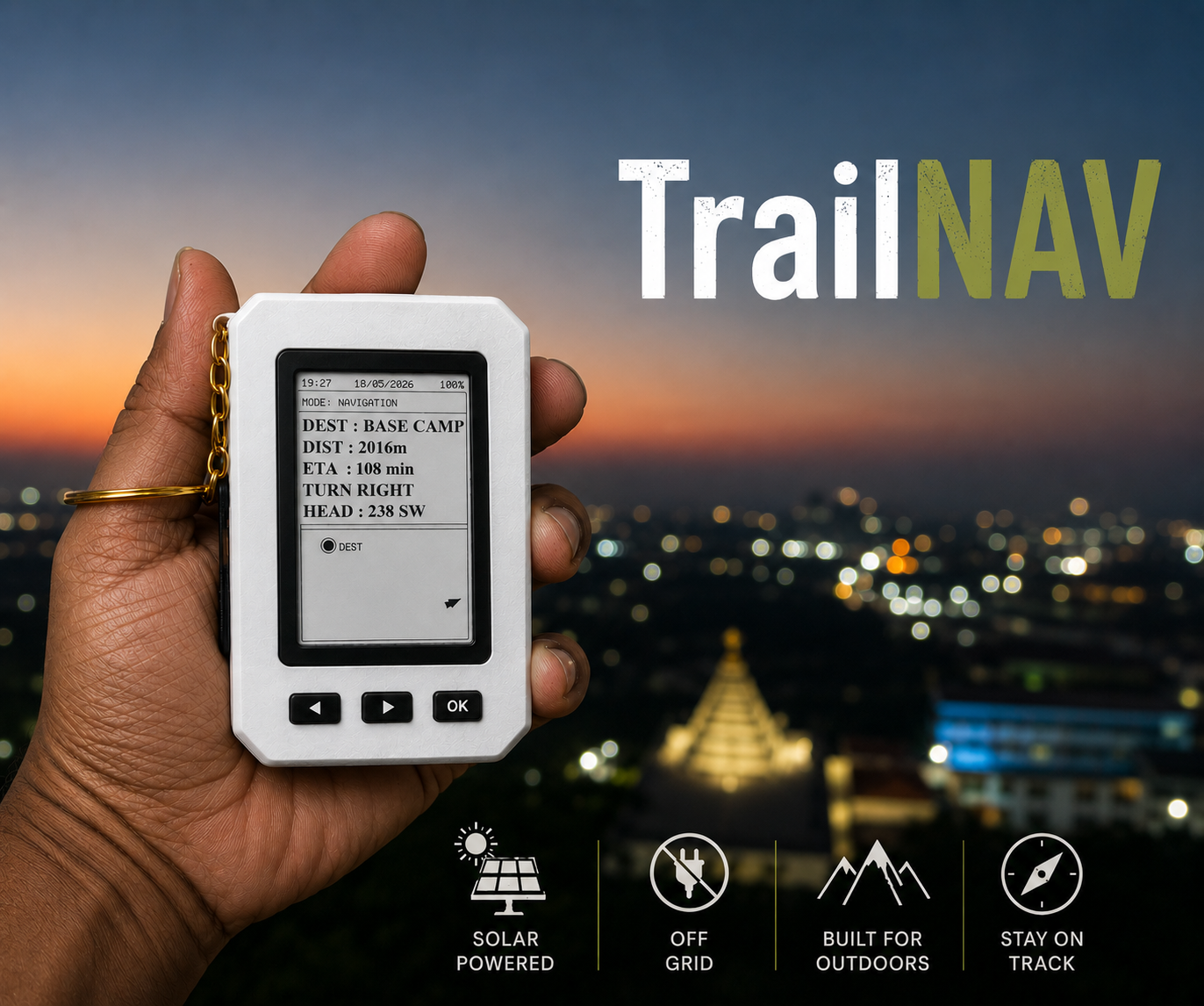 TrailNAV — A Navigator That Points You Home and Never Runs Out